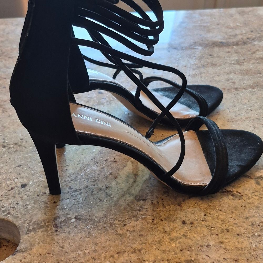 Gianni Bini Black Strappy Heels